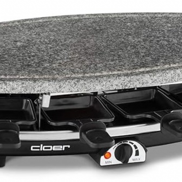 Cloer 6430 Raklet zgara, Doal Tal, 1200 W, Yapmaz Kaplamal, s zolasyonlu (Raclette)