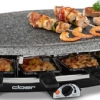 Cloer 6430 Raklet zgara, Doal Tal, 1200 W, Yapmaz Kaplamal, s zolasyonlu (Raclette)